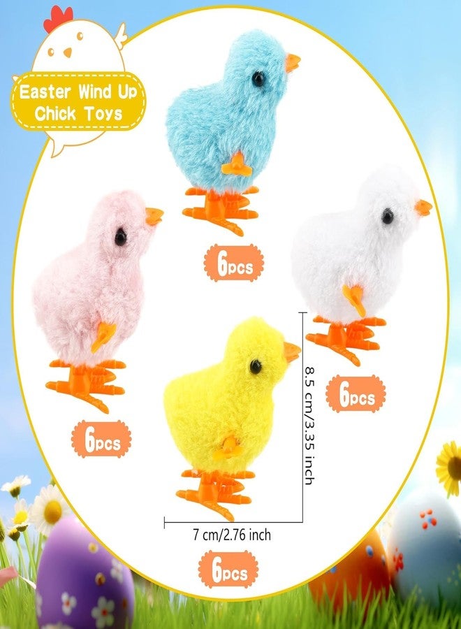 FEDDEBunny and Jumping Chick Wind Up Toys Novelty Chicken Hopping Windup Toy for Kids Toddlers Adult Easter Egg Hunt Basket Stocking Stuffers Party Gifts [AssortedColor][4-PIC] (24 PIC-Jumping Chick) - Image 3